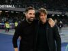 Antonio Conte and Cesc Fabregas in heated exchange during Napoli 0-0 Como Antonio Conte and Cesc Fabregas in heated exchange during Napoli 0-0 Como